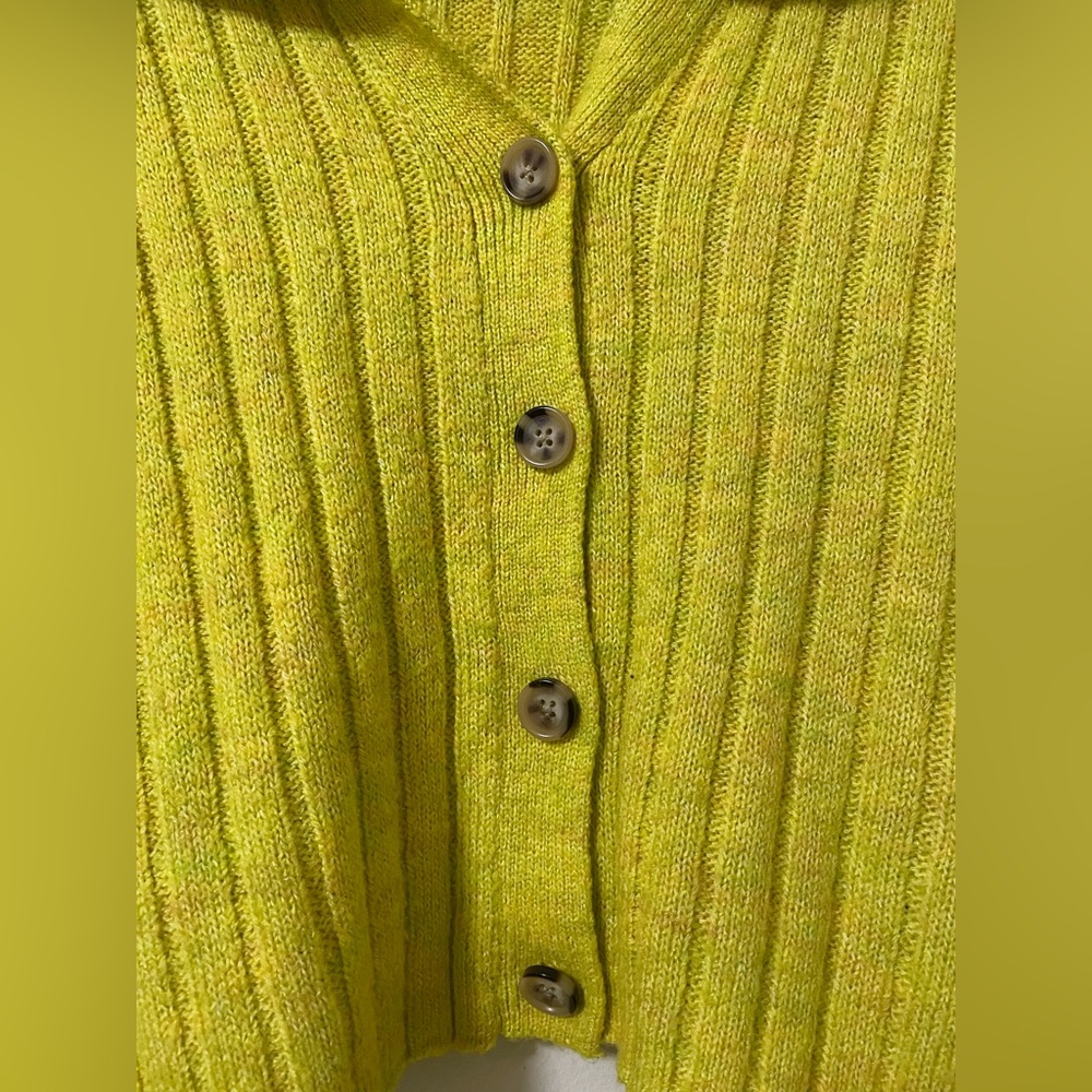 Wild Fable Yellow Ribbed Cardigan Sweater - Picture 4 of 8